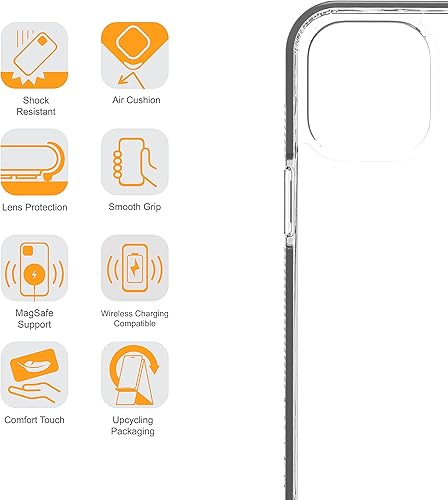 Miniatura 4 de ARMOR Funda Signature para iPhone 12 Pro / 12, transparente con cinta gris