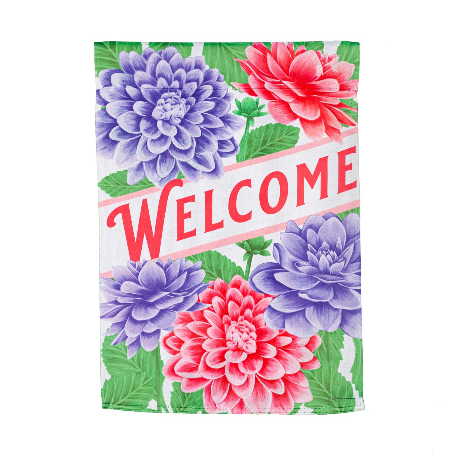 Evergreen Dahlia Seed Packet Garden Suede Flag