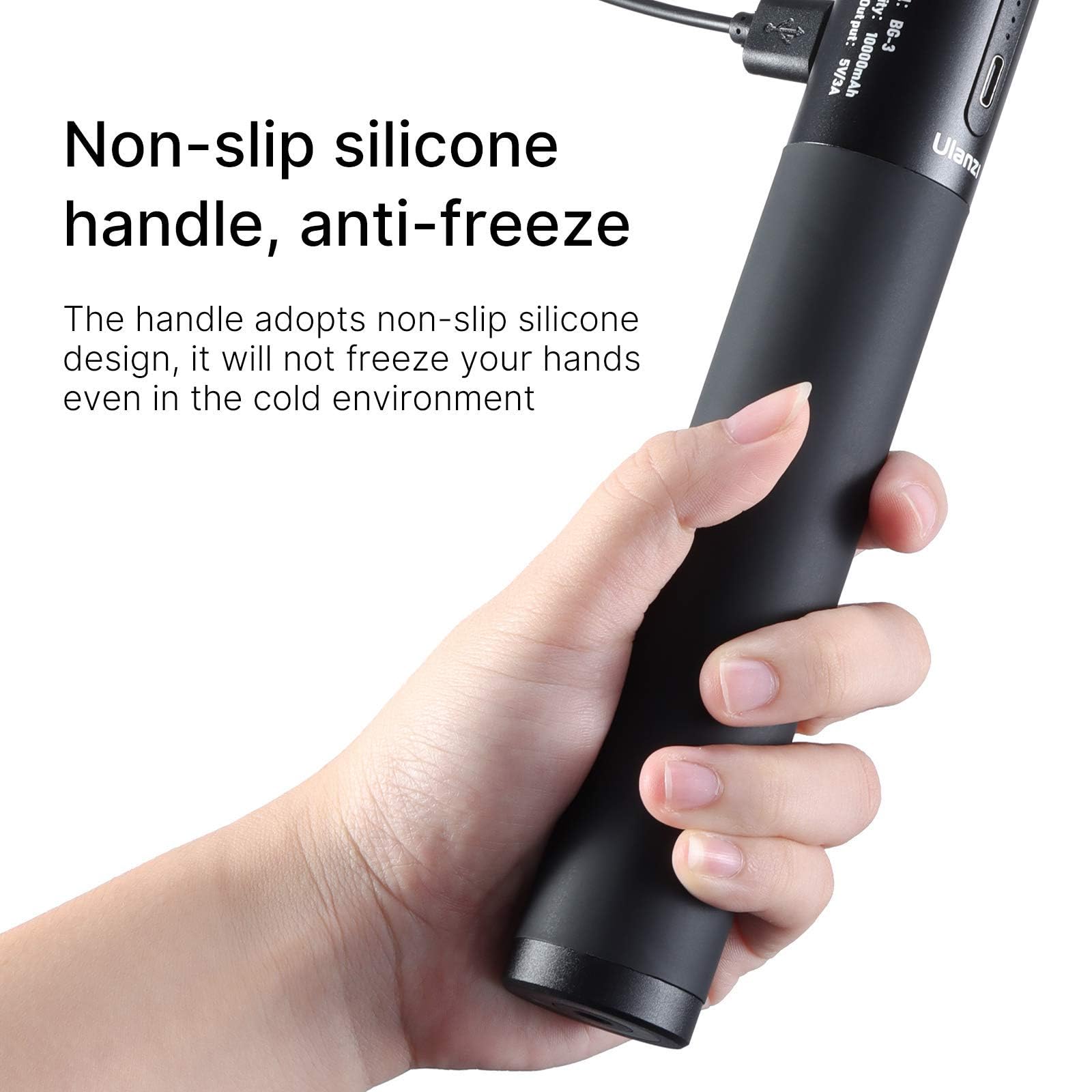 10000mAh Akkugriff, ULANZI BG-3 Batteriegriffe für Action Kameras, Externer Akku Powerbank mit Mini Stativ für Vlogging Kamera Live Streaming Filmmaking