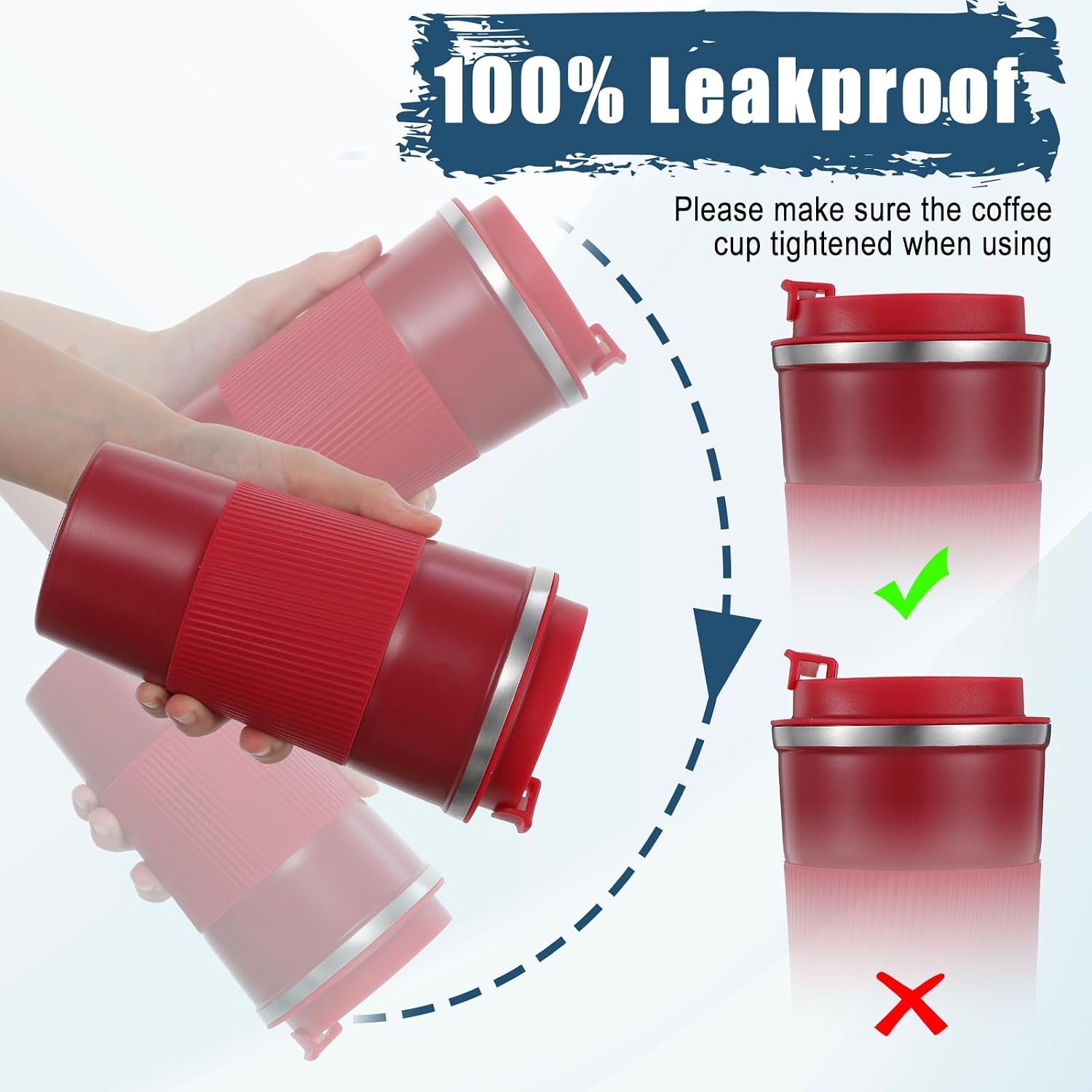 4 Pack 17OZ Travel Coffee Mug With Lid, Reusable Stainless Steel Insulated Coffee Cup, Double Wall Vacuum Thermal Tumbler For Hot And Cold Drinks, Multicolor