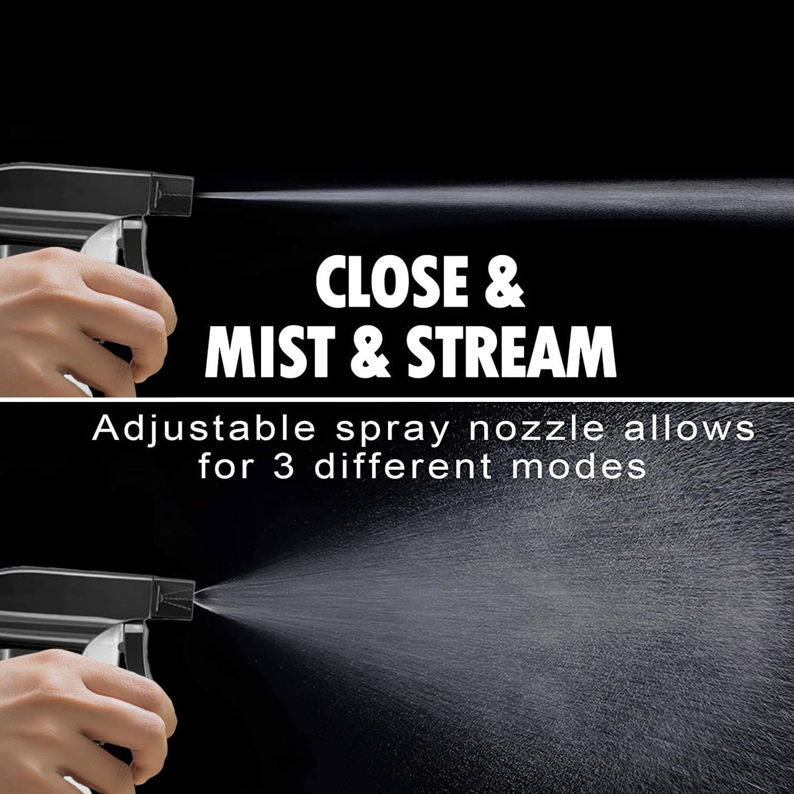 Plastic Spray Bottles for plant - 10oz/300ml - Mist Stream - No Clog No Leak, Easy to Grip with Adjustable Nozzle for Hair, Cooking, Cleaning - BPA Free - 3