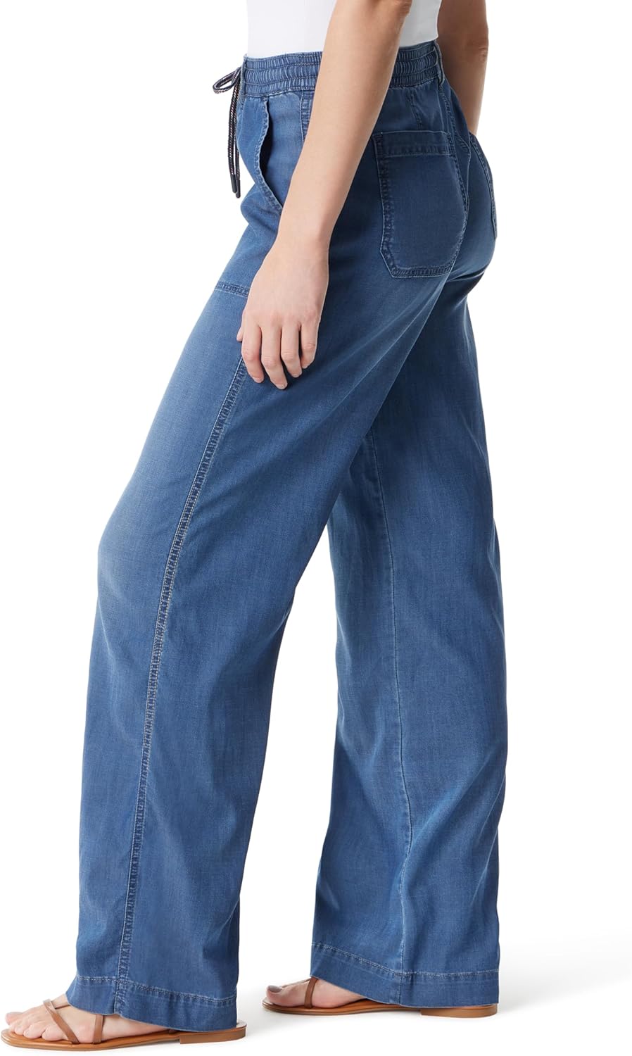 Gloria Vanderbilt Womens Soft Drape Drawstring Pull on Wide Leg Pant Standard - Image 3