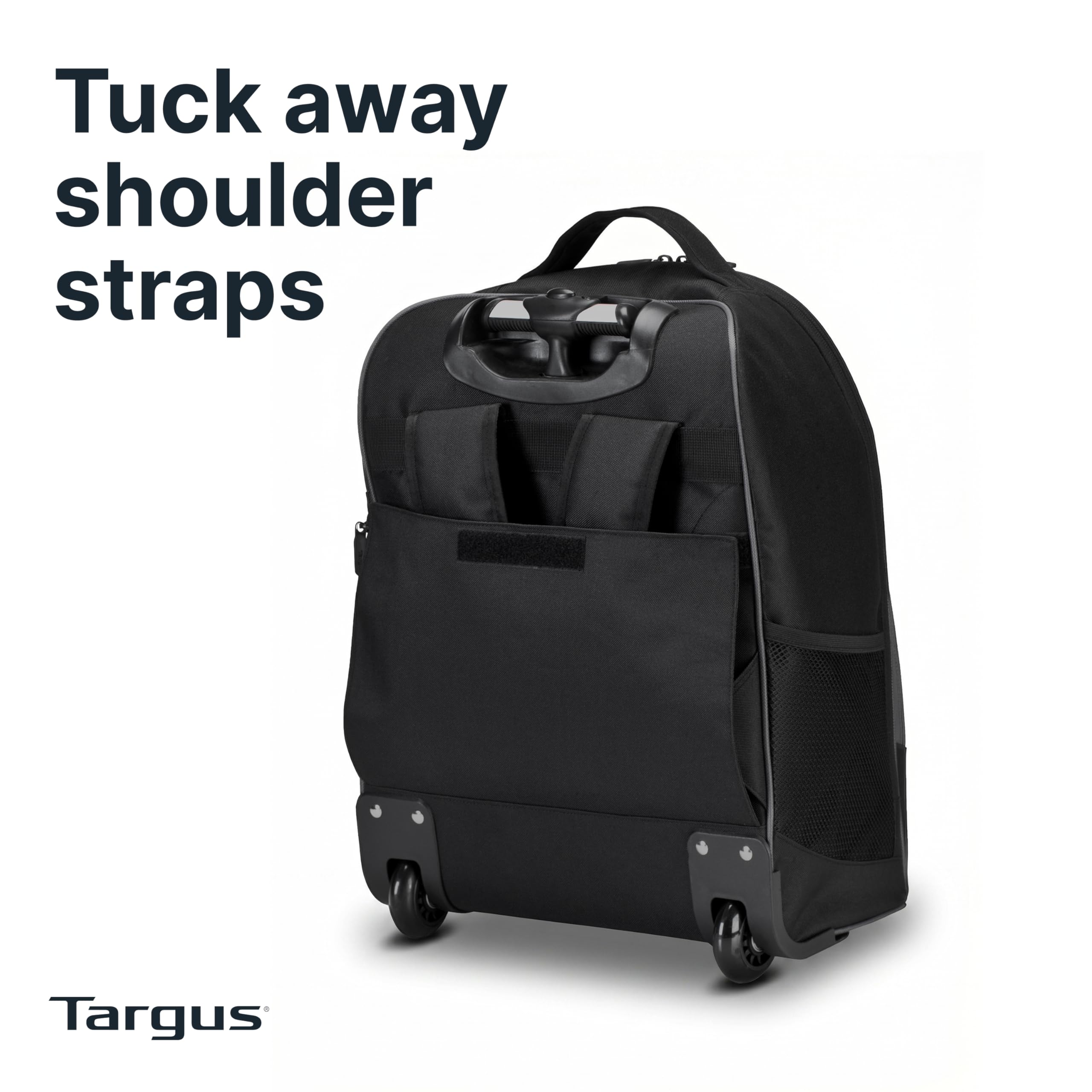 Targus Kompakter Roll-Rucksack für Business, College Student und Reise, Pendler, strapazierfähiges Material, Tablet-Tasche, abnehmbare Laptop-Schutzhülle für 16 Zoll Laptop, schwarz (TSB750US)