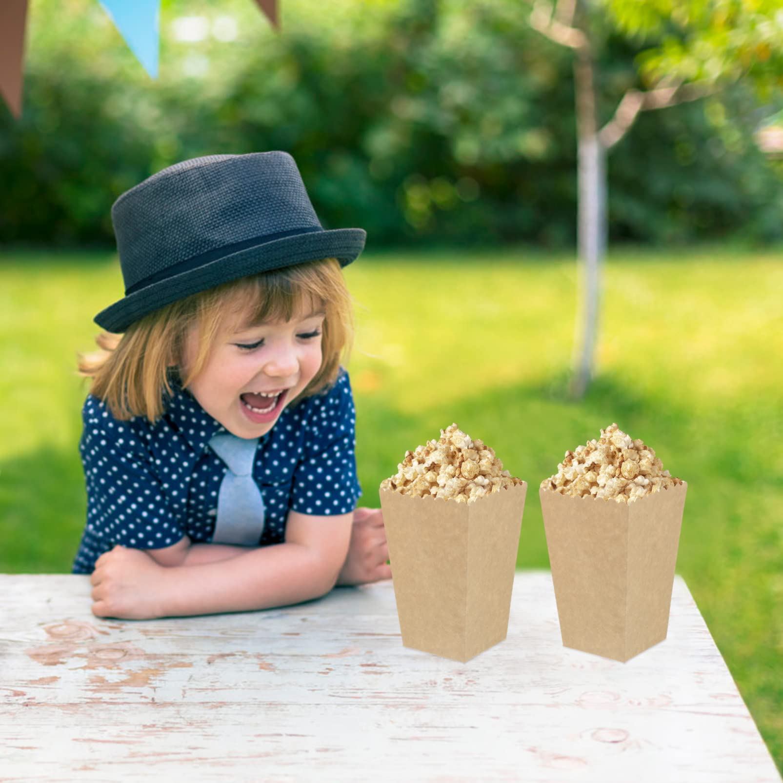 ULTECHNOVO 100piezas Caja De Palomitas De Papel Para Eventos Embalaje Snacks Decoración Para Fiestas De Cumpleaños y Bodas Material Cartón Resistente Estilo Cine