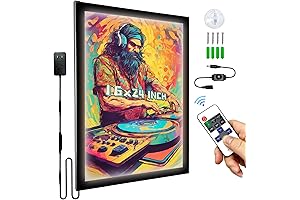 Magnetic 12x24" LED Backlit Poster Snap Frame with Remote