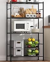 Sakugi 4-Tier Heavy Duty Metal Garage Shelves 800 lbs Capacity, Stable Storage Organizer 33"W x 12.6"D x 57.2"H for Pantry Kitchen Closet Black