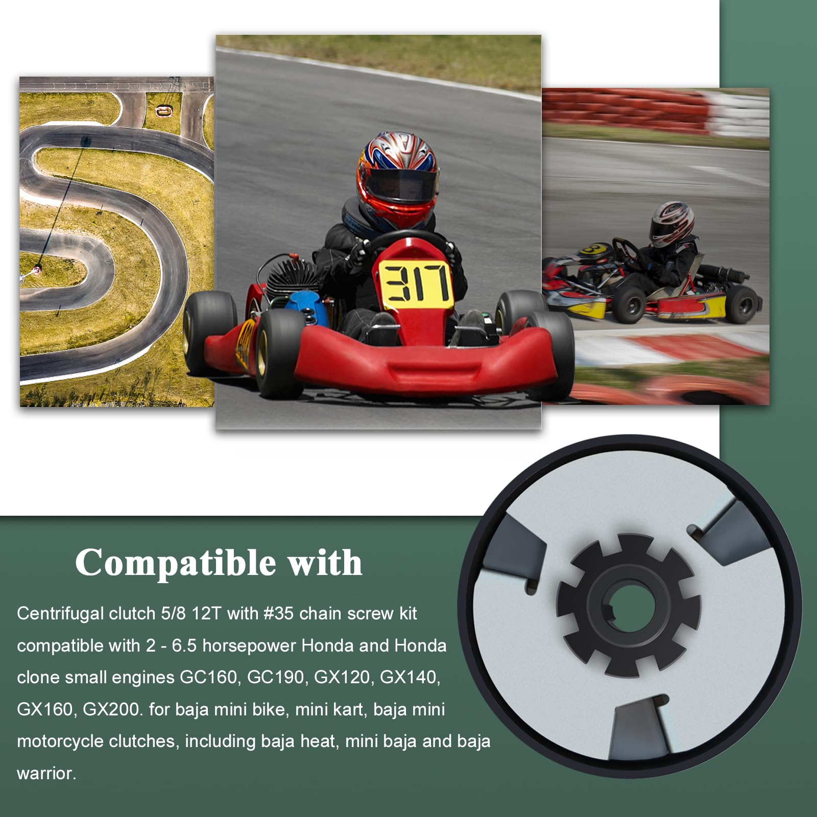 5/8 In. Centrifugal Clutch, 12 Tooth - GoKarts USA - Foto 12