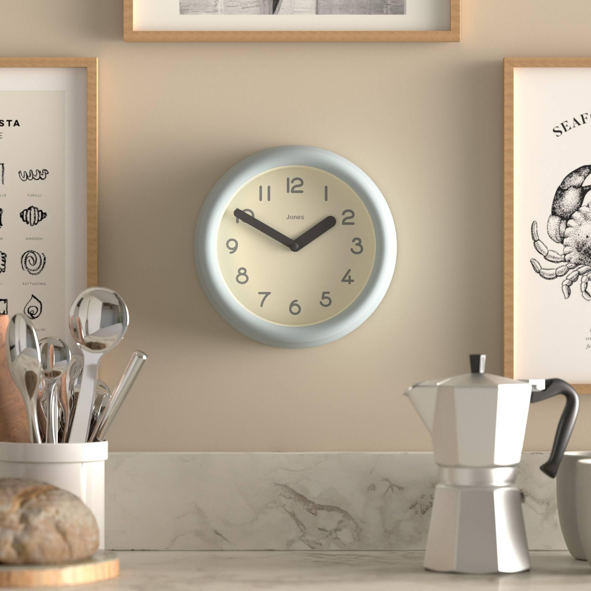 Jones Clocks® Fuze wall clock, Clear Blue, 22 x 22 x 7 cm - Image 2