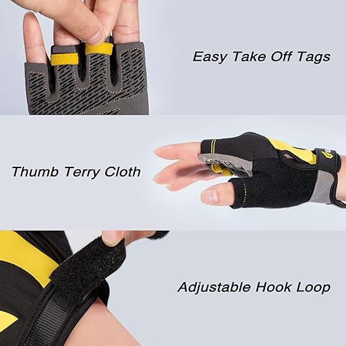 Miniatura 4 de Guantes de entrenamiento para hombres y mujeres, protección completa de la palma y guantes de levantamiento de pesas de durabilidad extra con