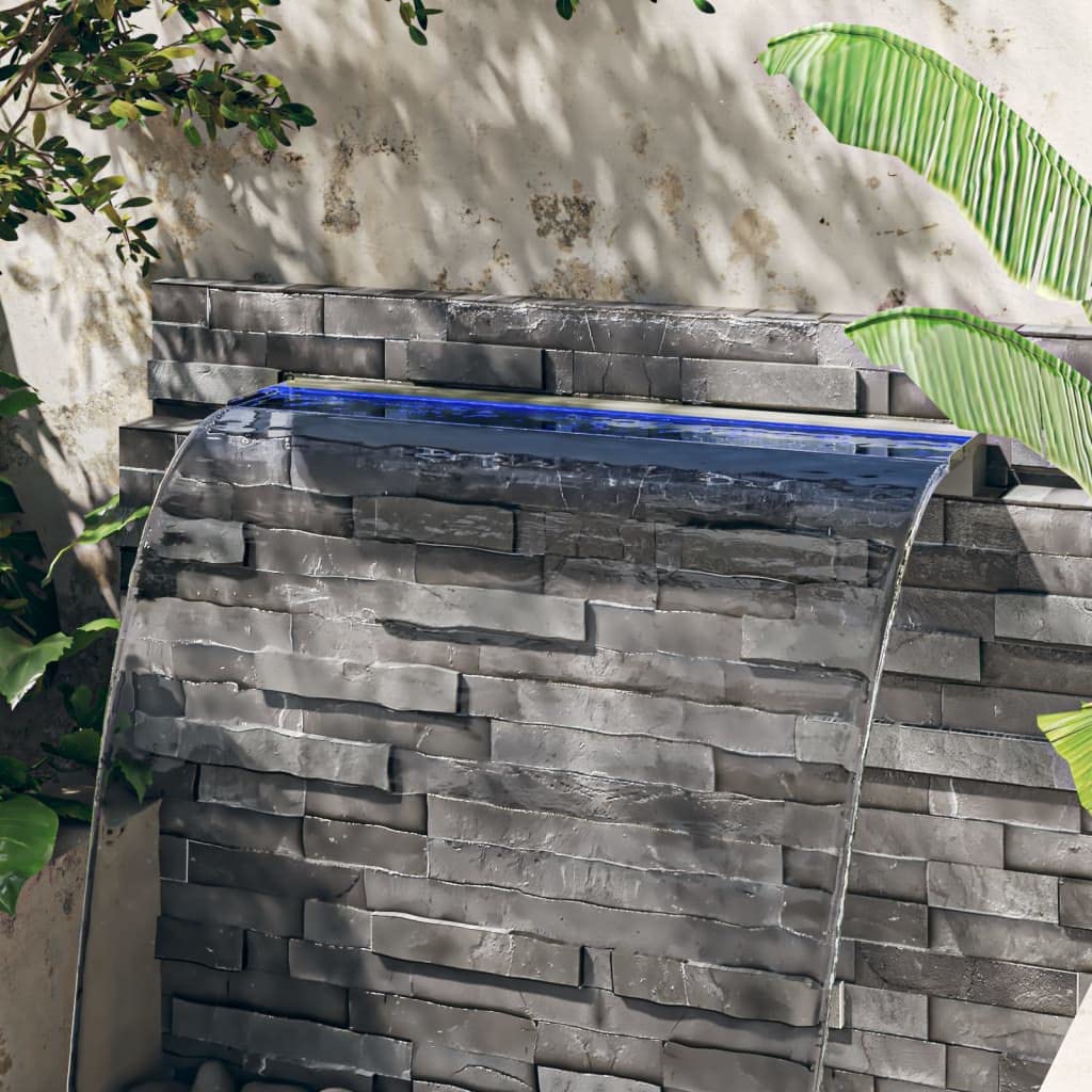 SKM Fuente Cascada con LED RGB Acero Inoxidable 108 cm,Casa y jardín,Decoración,Fuentes y estanques,Fuentes y cascadas,Plateado,151412