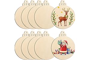 Premium Wooden Discs for Unfettered Creative Expression & Holiday Cheer (Pack of 10, 7”)