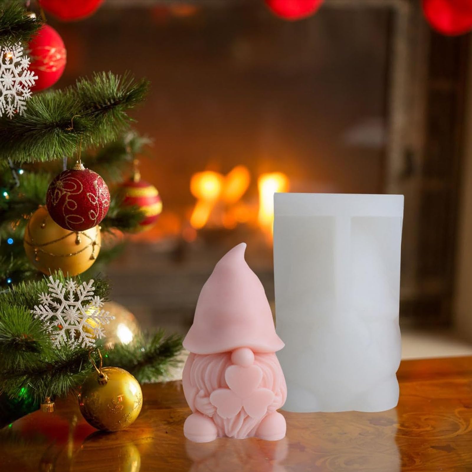 Moule En Silicone De Noël Lutin 3D Lutin Moule à Bougie à Couler Moule En Silicone