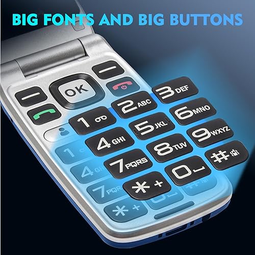 Miniatura 3 de Mosthink Teléfono celular 4G desbloqueado para personas mayores con tarjeta SIM de Speed Talk, teléfono celular básico SOS Big Button para ancianos,
