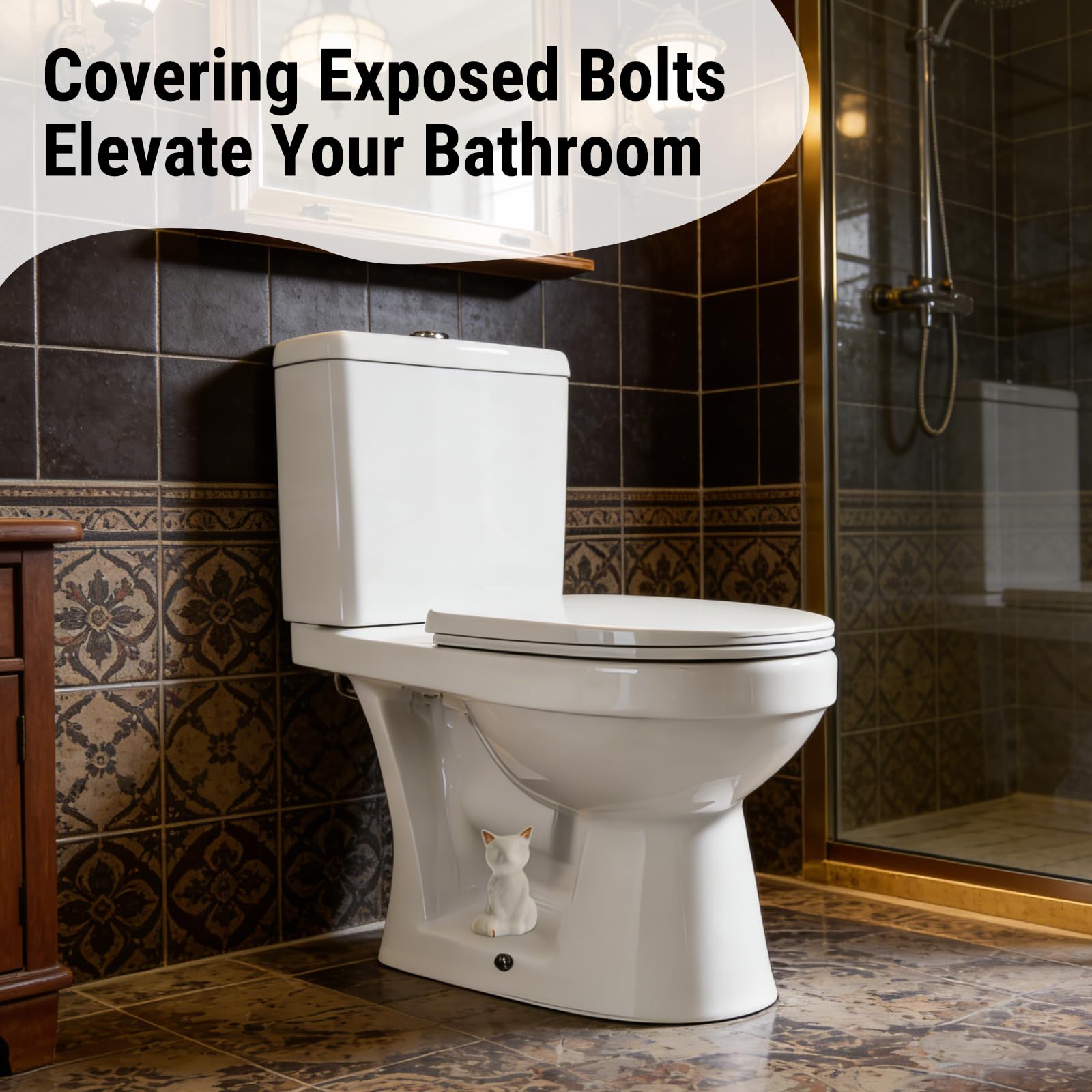 Cute Cat Toilet Bolt Covers - Rust Protection -6 Cute Cat Toilet Bolt Covers - Rust Protection -6