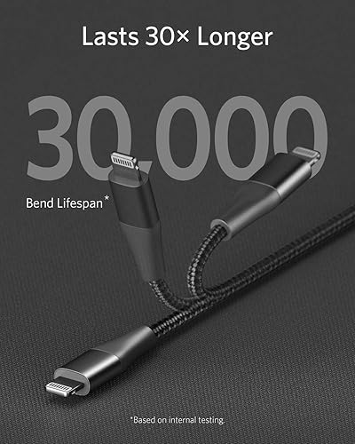 Miniatura 5 de Anker Cable USB C a Lightning 6 pies, paquete de 2 Powerline+ II cable trenzado de nailon para iPhone 1111 Pro  11 Pro MaxXXSXRXS Max  88