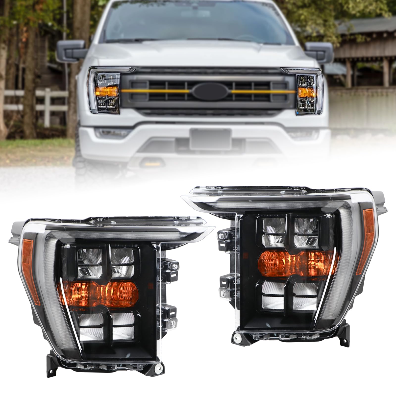 Amazon.com: Duolctrams OEM Style Pair w/Quad LED Reflector Black