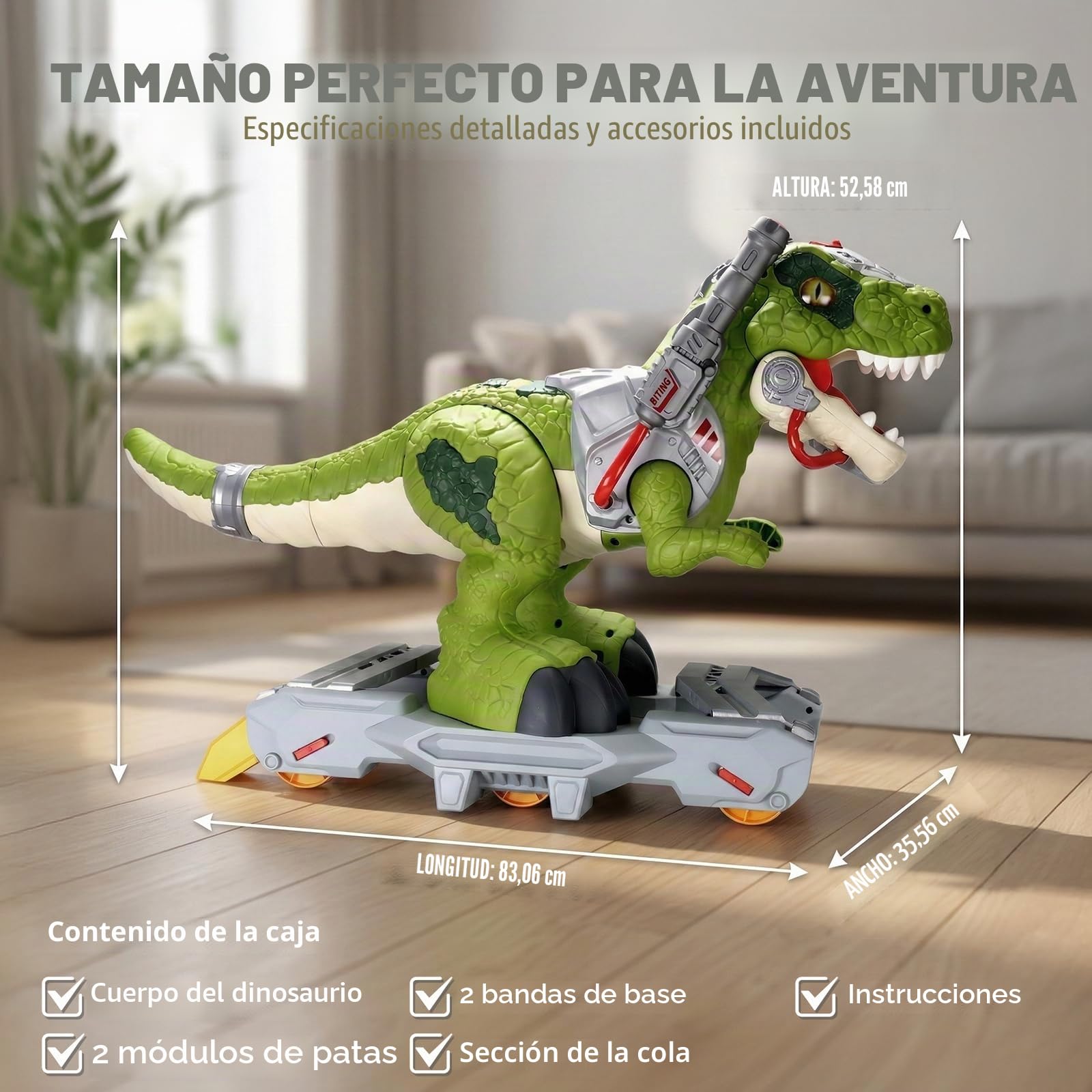 lerrbo Coches para montarse en Forma de Dinosaurio para niños, Juguetes eléctricos para Lactantes con música, luz y Humo, patinetas para niños en Edad Preescolar y caminadores