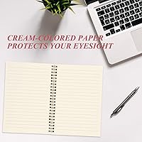 Vista 5 de Colorlife A5 Spiral Notebook 4 Pack Kraft Cover Ruled Journals Notebooks 7.9" x 5.5" Lined Journal Notebook 58 Sheets / 116 Pages for Student Office