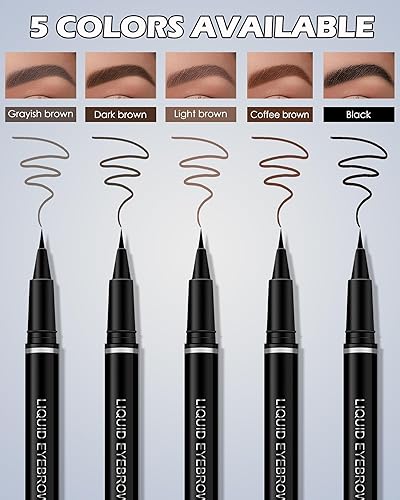 Miniatura 3 de Lápiz líquido para cejas, bolígrafo profesional de tinte de cejas de elevación profesional, 2 unidades, lápiz delineador de ojos de agua de