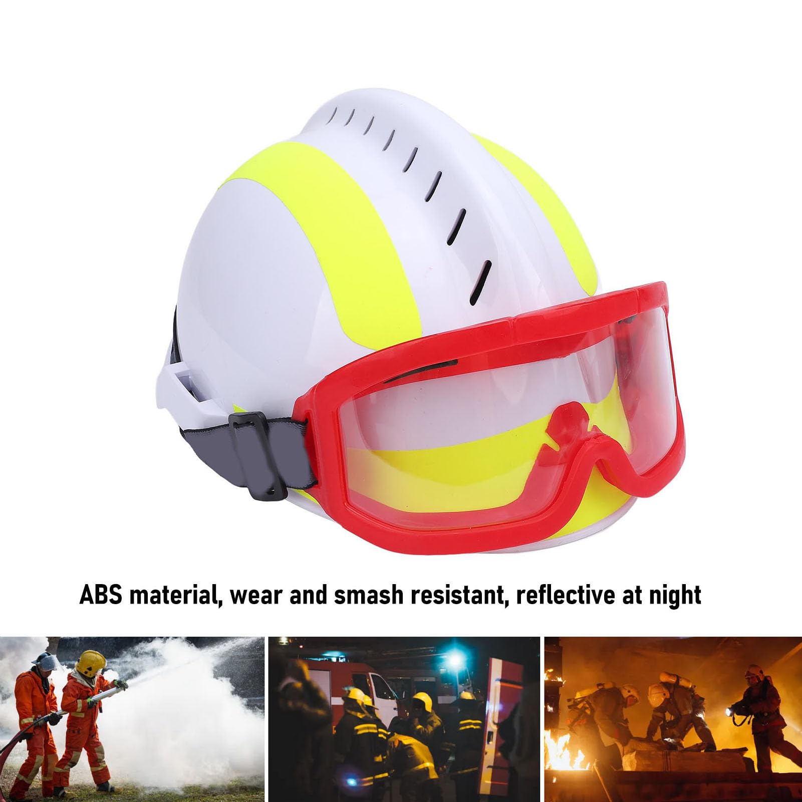 Casco de Seguridad, Casco de Seguridad para Trabajos en Altura, Casco de Rescate F2 con Faro y Gafas Protectoras, para Trabajos de Emergencia en Terremotos en Altura (WHITE)