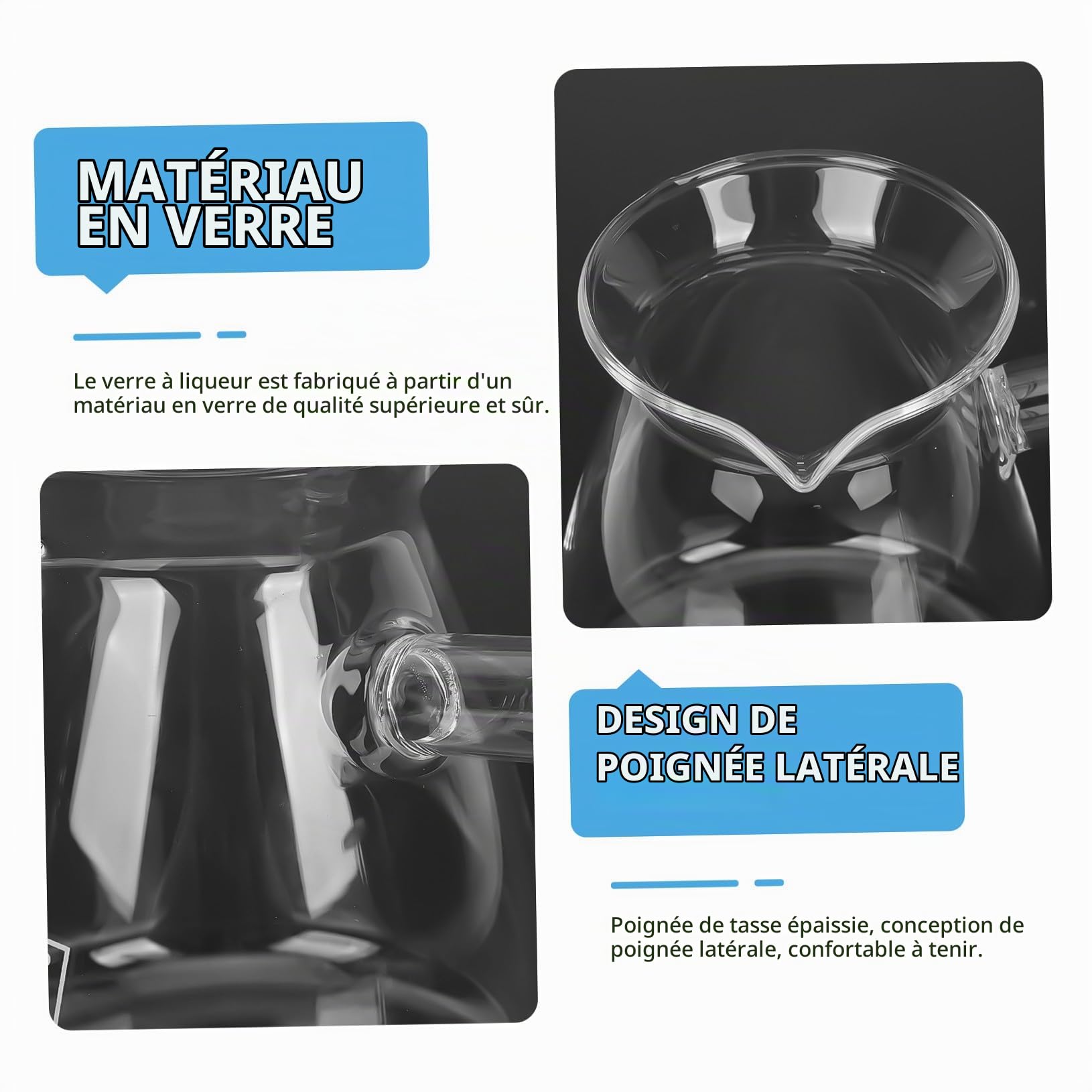 Luxshiny Cafetière Turque En Verre Borosilicaté Épais 450Ml Résistante À La Chaleur Poignée Latérale Ergonomique Théière Transparente Pour Café Turc Et Chauffe Lait