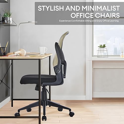 Miniatura 6 de Weaxty - Silla de oficina de malla transpirable, cómoda silla ergonómica para computadora con cojín grueso, soporte lumbar ajustable y reposabrazos