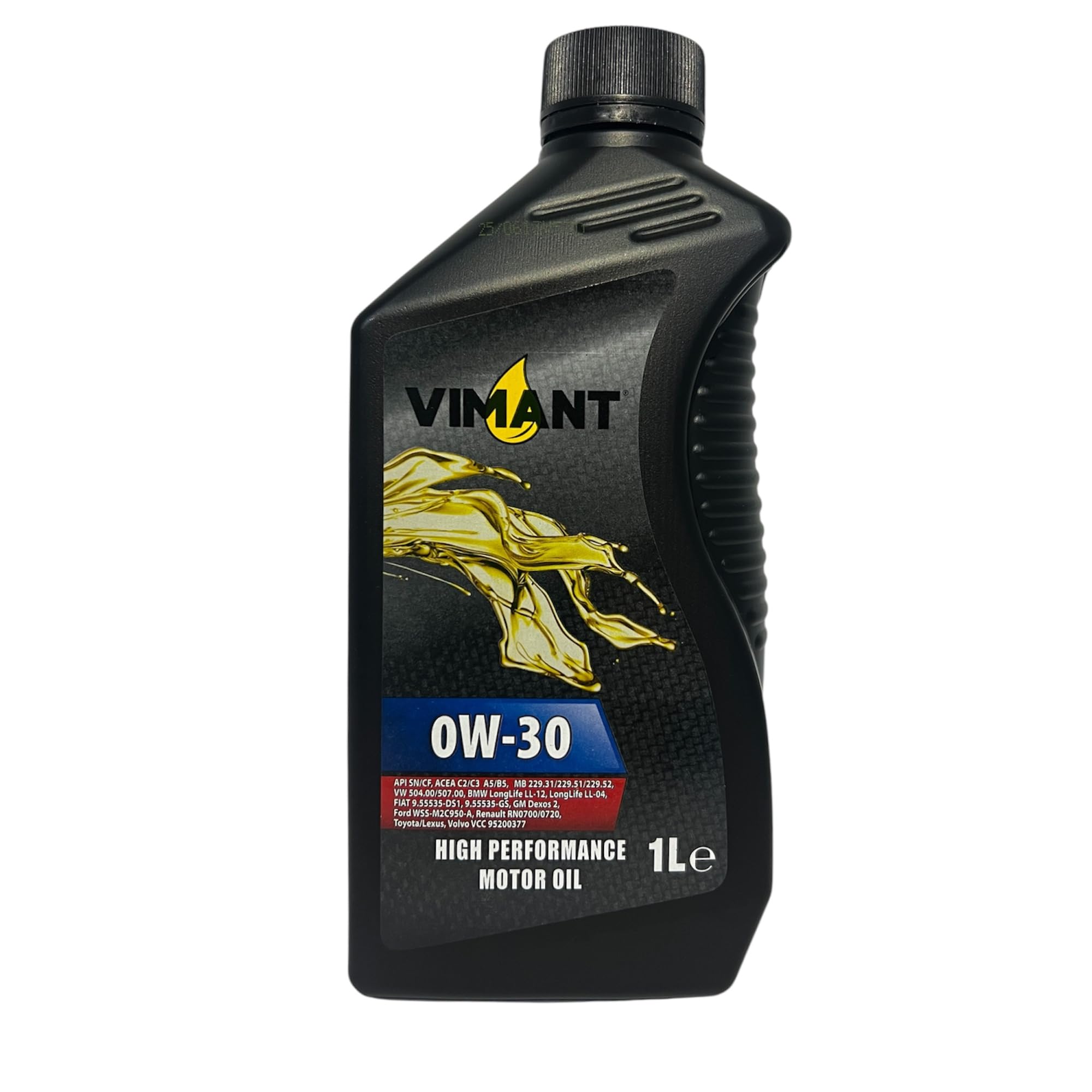 VIMANT Olio Motore Auto SAE 0W-30, 5 Litri, 5x1L,100% Sintetico, API SN/CF, ACEA C2/C3 A5/B5, MADE IN ITALY