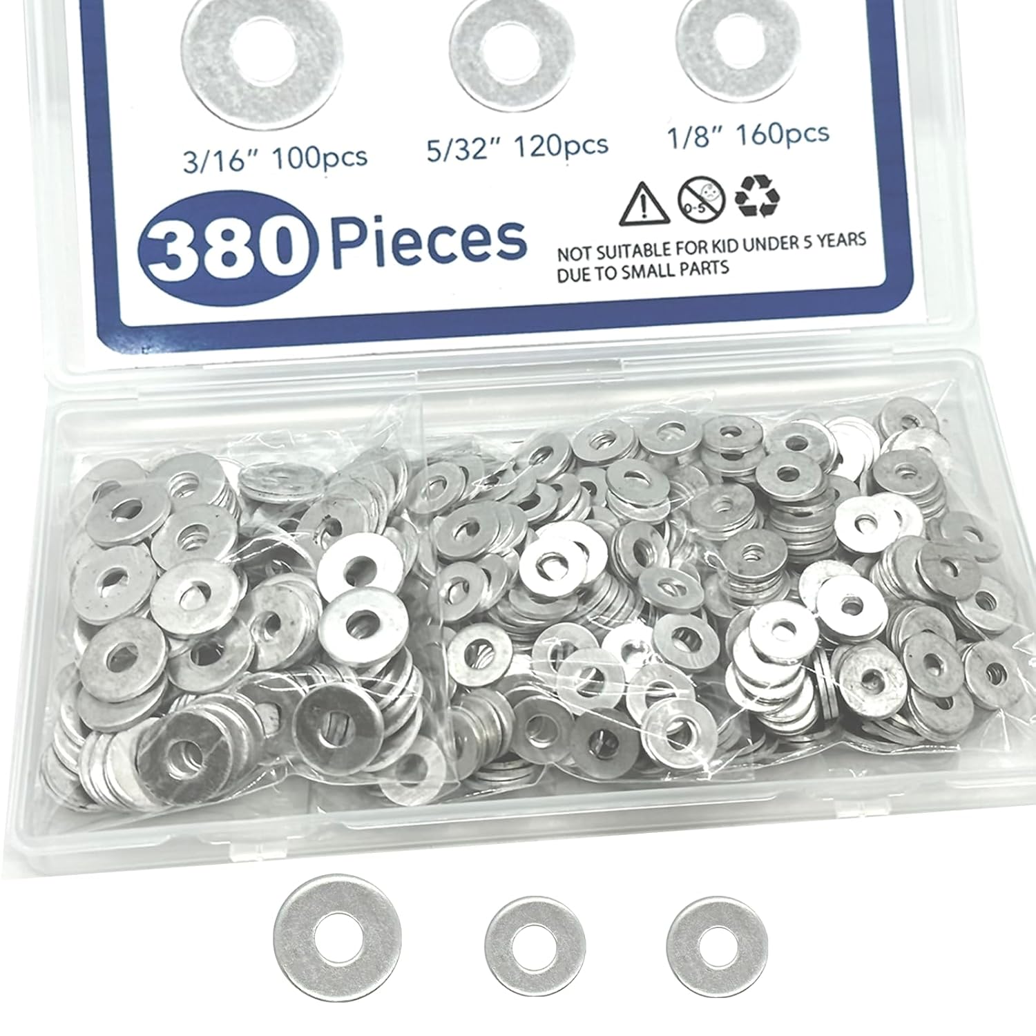 350 pcs Aluminum Pop Rivet Washers for 1/8 inch Diameter Rivets, Backup Blind Rivets Washer, 3.2 mm