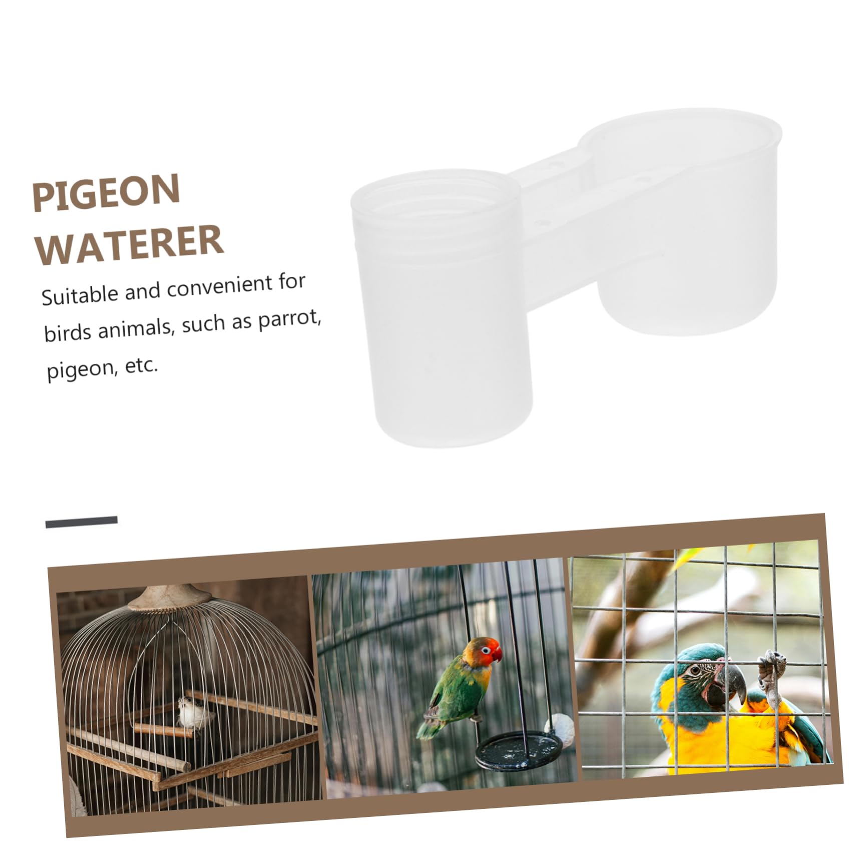 Bebedero para Palomas Automático de Plástico Doble Salida, 10 Piezas, Suministro de Agua para Pájaros en Jaula, Apto para Loros y Aves Domésticas