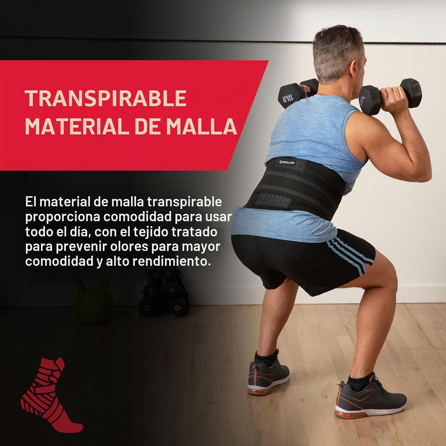 Mueller - Soporte trasero ajustable, color negro, talla única