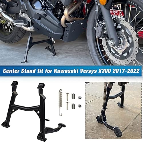 Miniatura 5 de Soporte central para motocicleta, soporte central de pie negro compatible con Ve-r-sys X300 Ve-rsys X-300 Accesorios 2017 2018 2019 2020 2021 2022