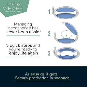 WIESNER Incontinence Clamp - Original Wiesner Male Incontinence Clamp - 3 Adjustable Sizes - Comfort and Confidence All Day Long - Wiesner Clamp - Clamp for Incontinence!