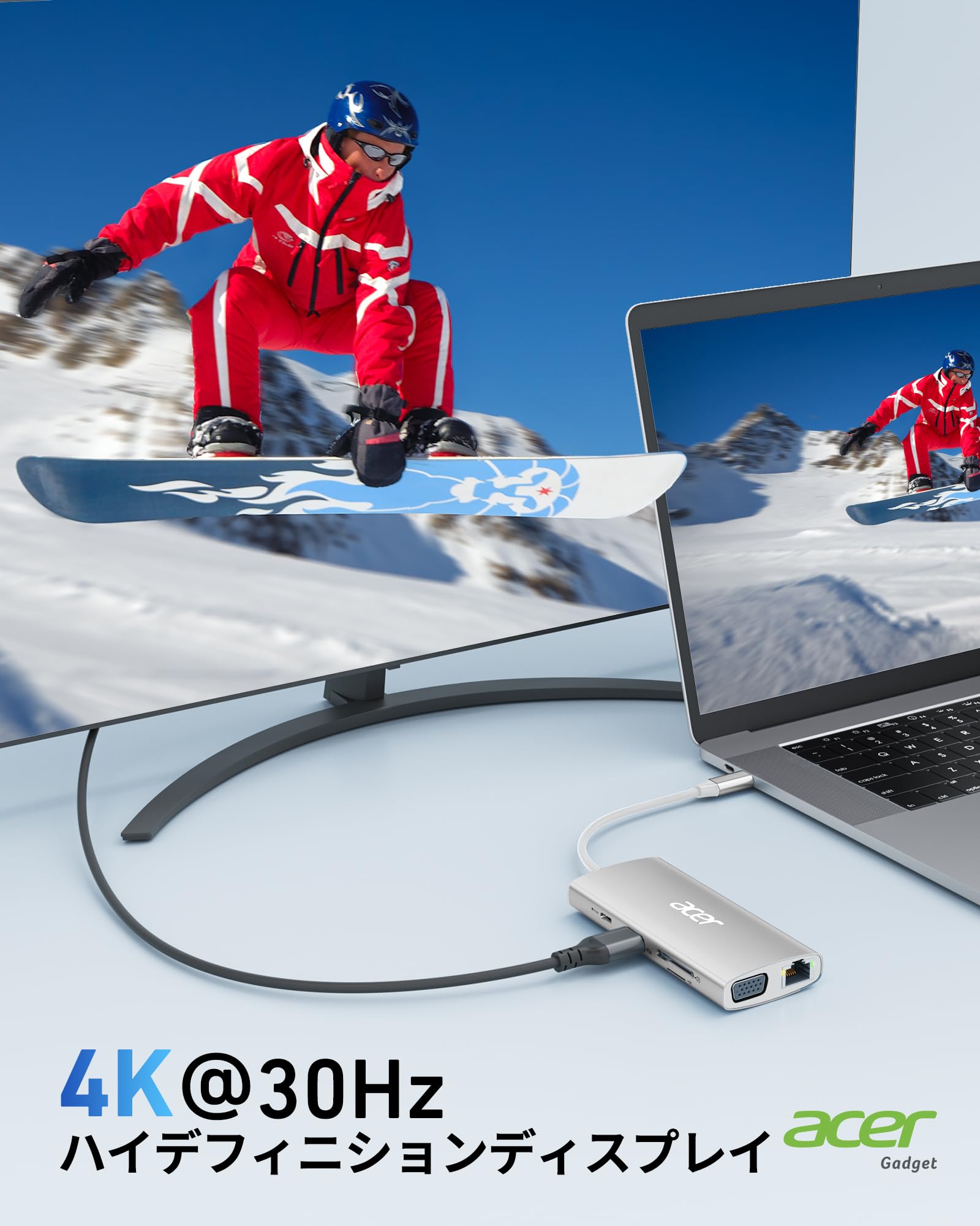 Amazon.co.jp: Acer USB C ハブ 4k@30Hz HDMI 9-in-1 USB C