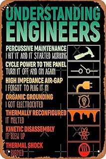 Vintage Understanding Engineers Poster Metal Sign Retro Home Decorative Vintage Tin Sign 12 x 8 Inch