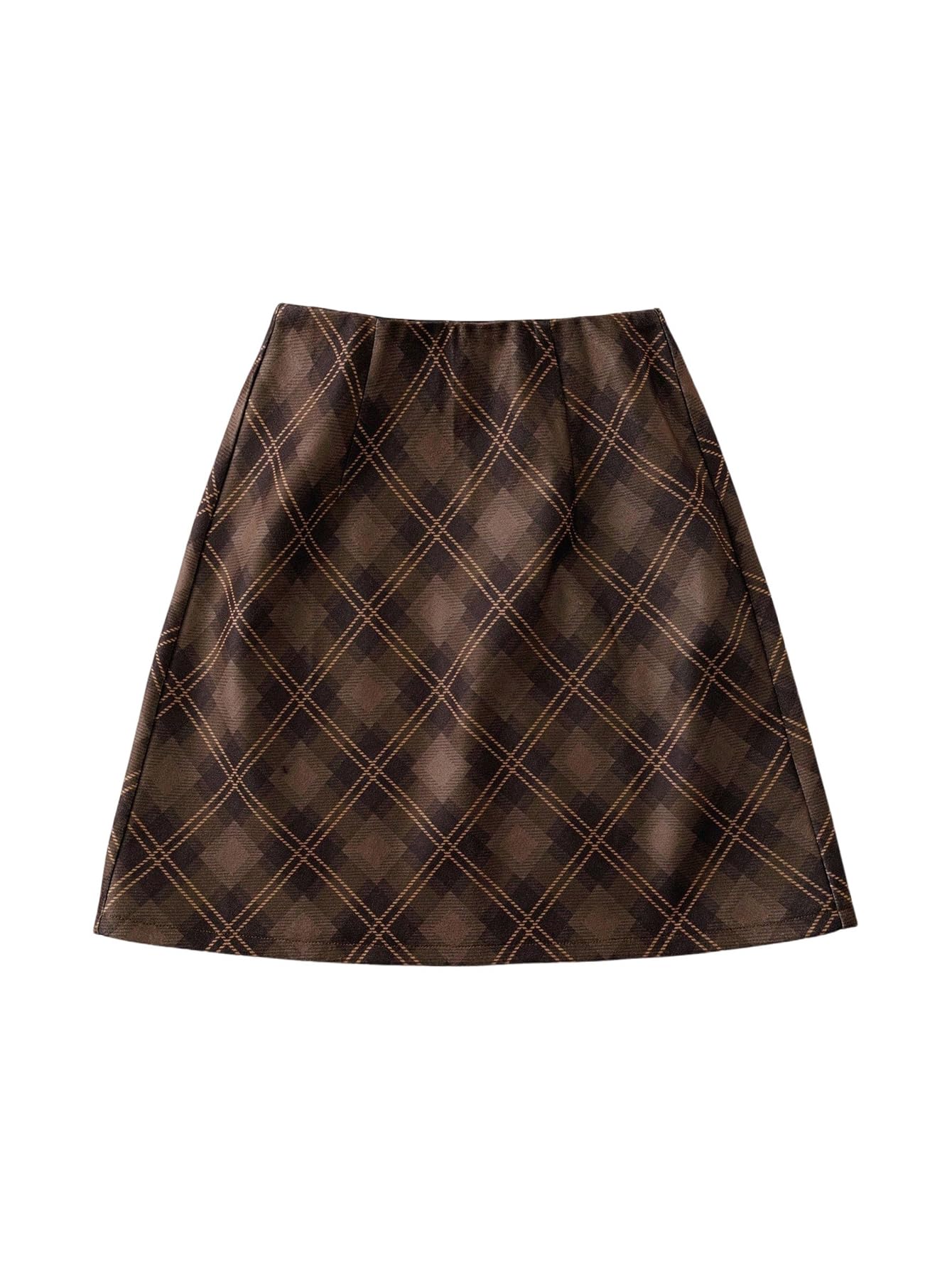 MakeMeChic Womens Plaid Mini Skirt High Waist A Line Vintage Preppy Skirts