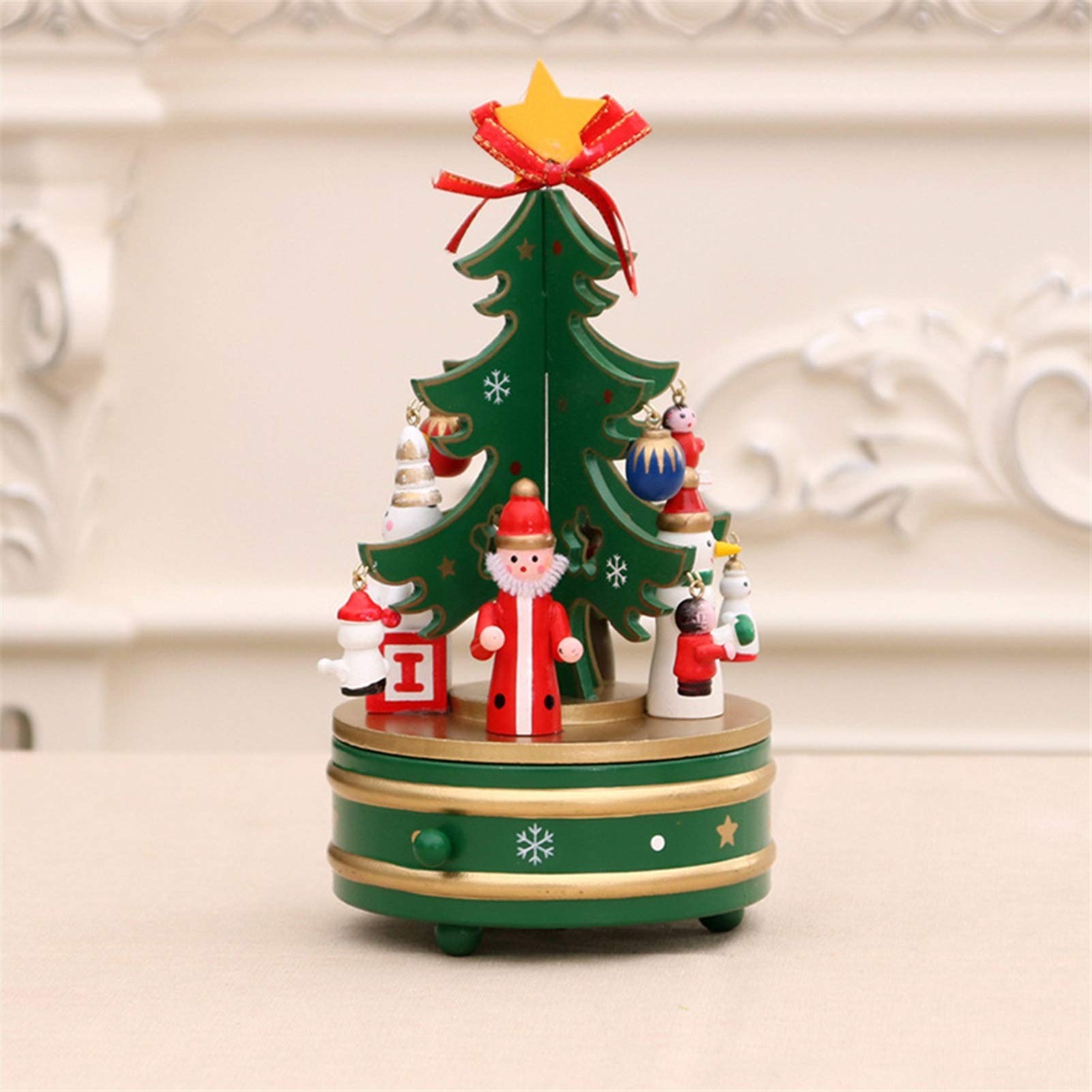 Amazon.co.jp: オルゴール クリスマスツリー 回転式木製