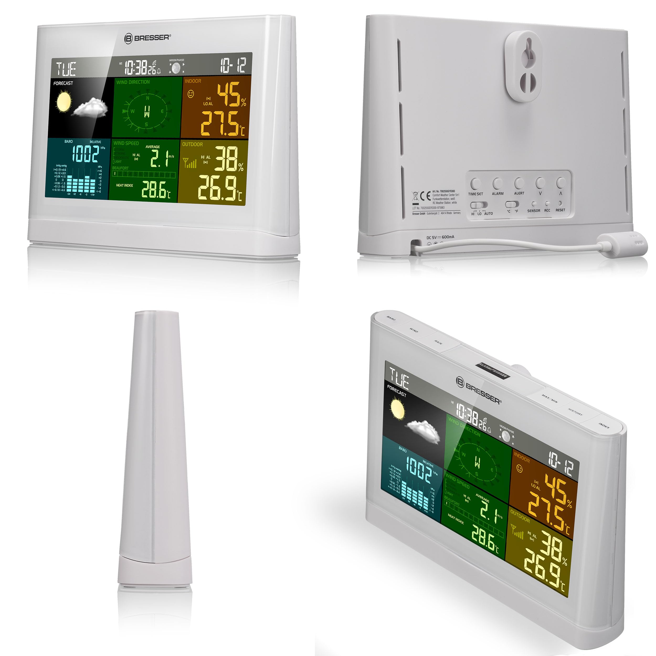 Bresser Comfort 5-in-1 Weerstation - Uurwerk- en Meteospecialist Vlasma
