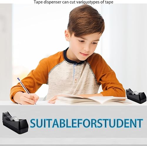 Miniatura 3 de Cinta transparente con dispensador, paquete de 6 dispensadores de cinta para escritorio, base antideslizante sin peso, dispensador de escritorio a