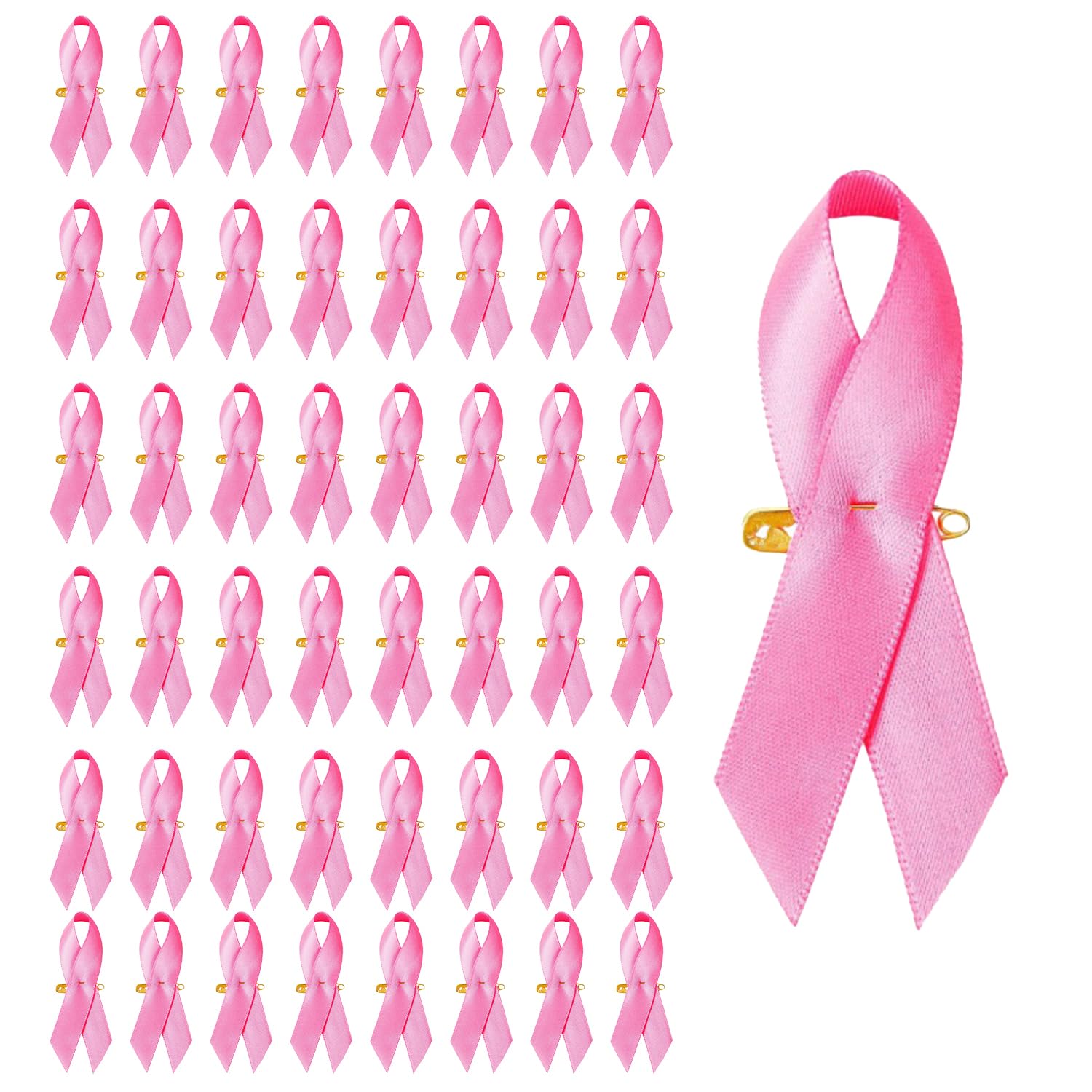 XNHIUPink Ribbon Pins Breast Cancer Awareness Lapel Satin Brooch Pins Soft Ribbon Pins Public Welfare Party Supplies for HIV Drug Prevention