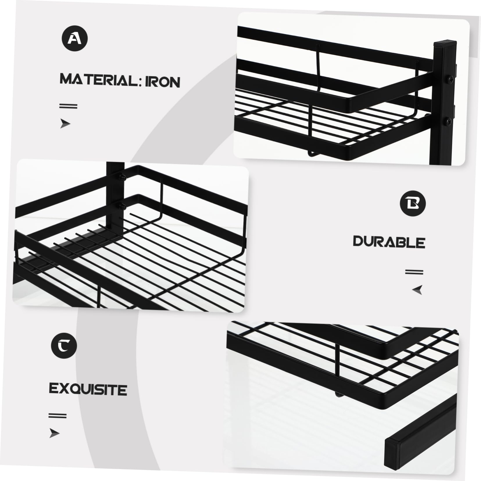 Alipis 1pezzi Mensola Portaoggetti in Ferro Doppio Porta Spezie Organizer Per Spezie Accessorio Da Cucina Forniture Da Cucina Per Aumentare Spazio Di Stoccaggio