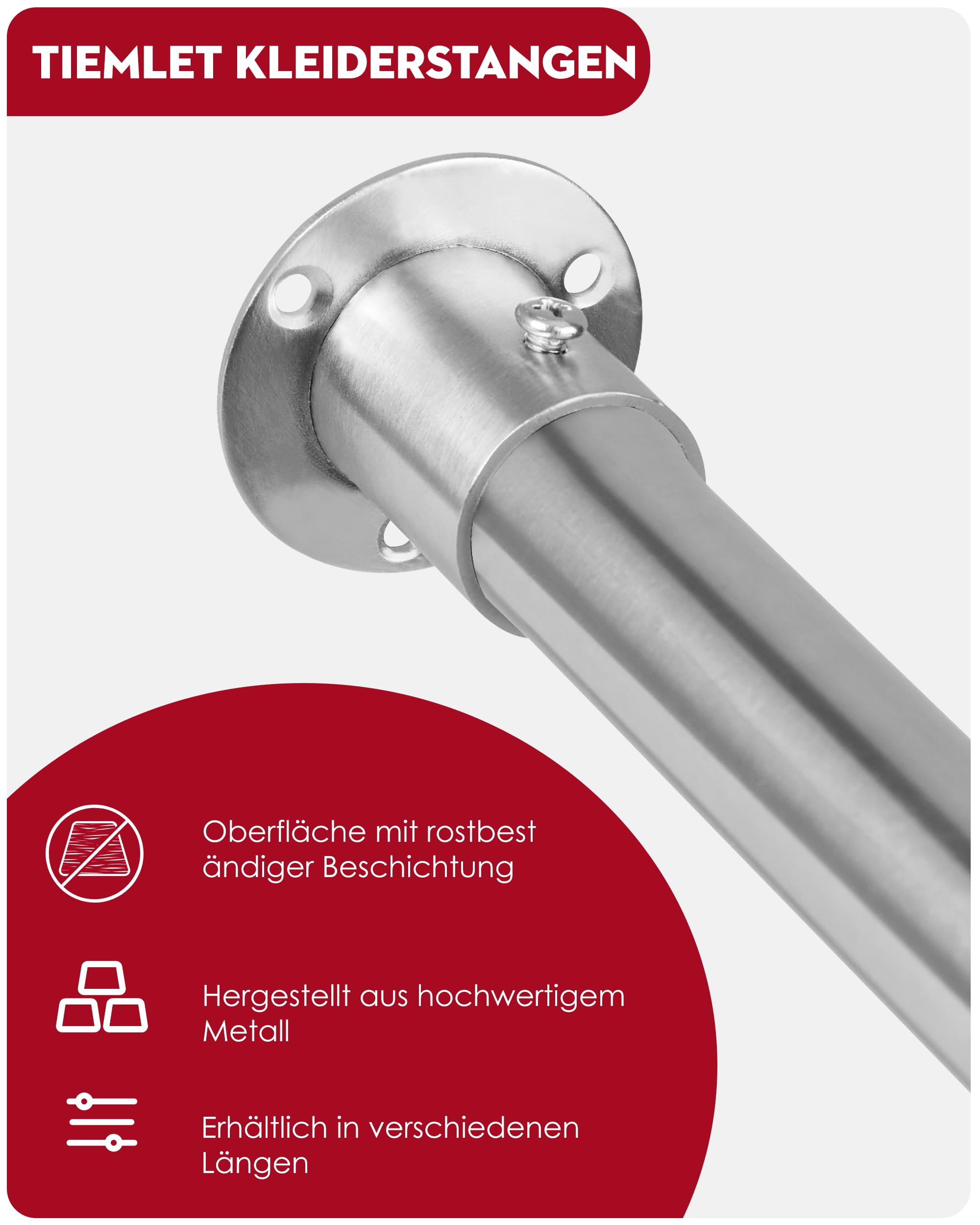 Asta appendiabiti regolabile in argento, asta appendiabiti estensibile per armadio, asta appendiabiti in acciaio INOX per balcone e bagno 70cm-193cm