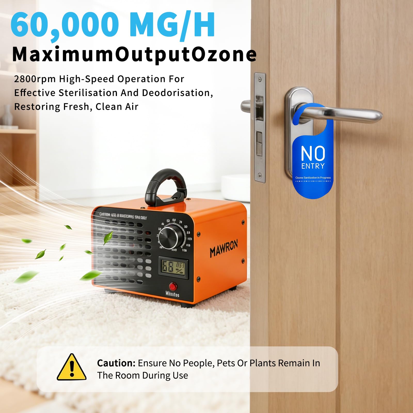 Generador de ozono 40000 mg/h, purificador de aire de ozono hasta 300㎡, temporizador de 120 minutos, ozonizador O3 para coches, garajes, apartamentos, hoteles, cocina y mascotas, limpieza de olores