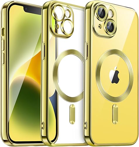 Miniatura 1 de JETech Funda galvanizada para iPhone 14 Plus de 6.7 pulgadas, protección completa para lente de cámara, compatible con carga inalámbrica MagSafe,