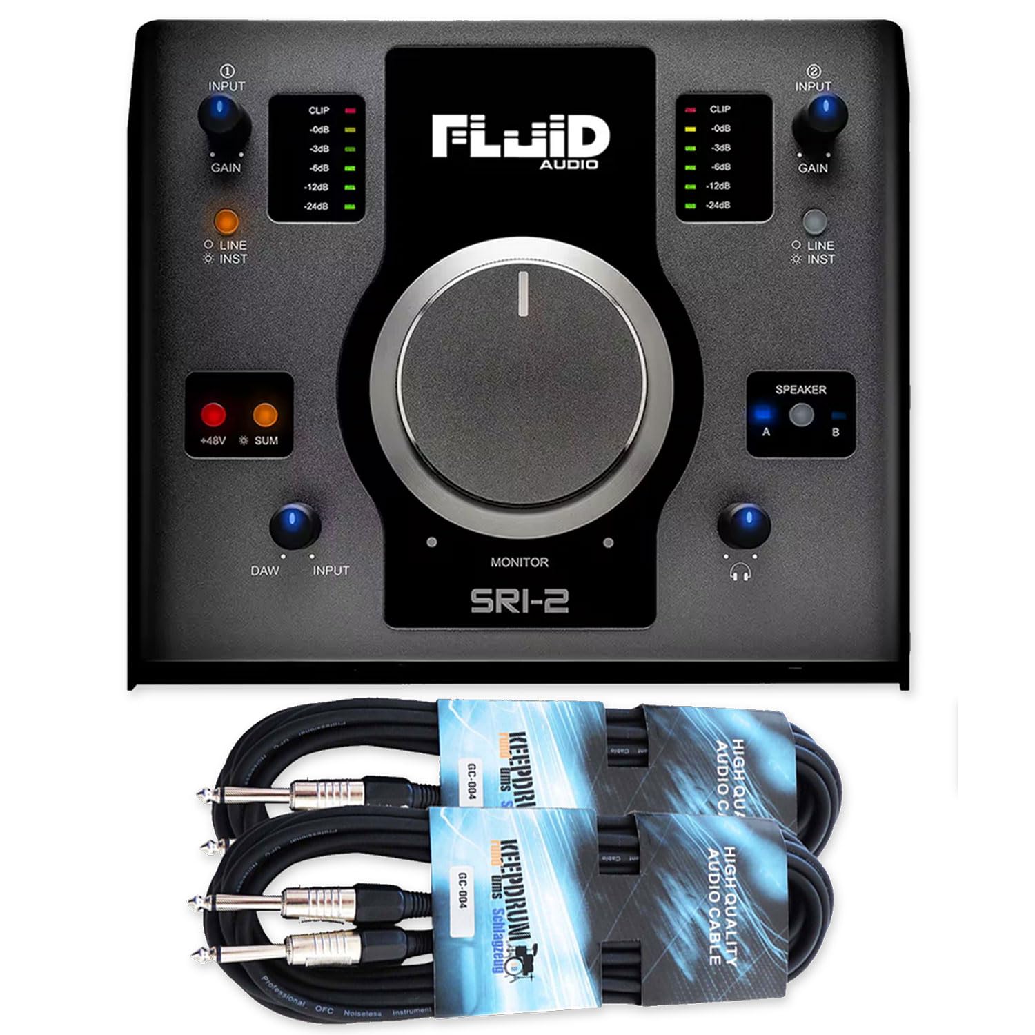 Fluid Audio Interface SRI-2 Interface und Monitor-Controller mit keepdrum Kabel