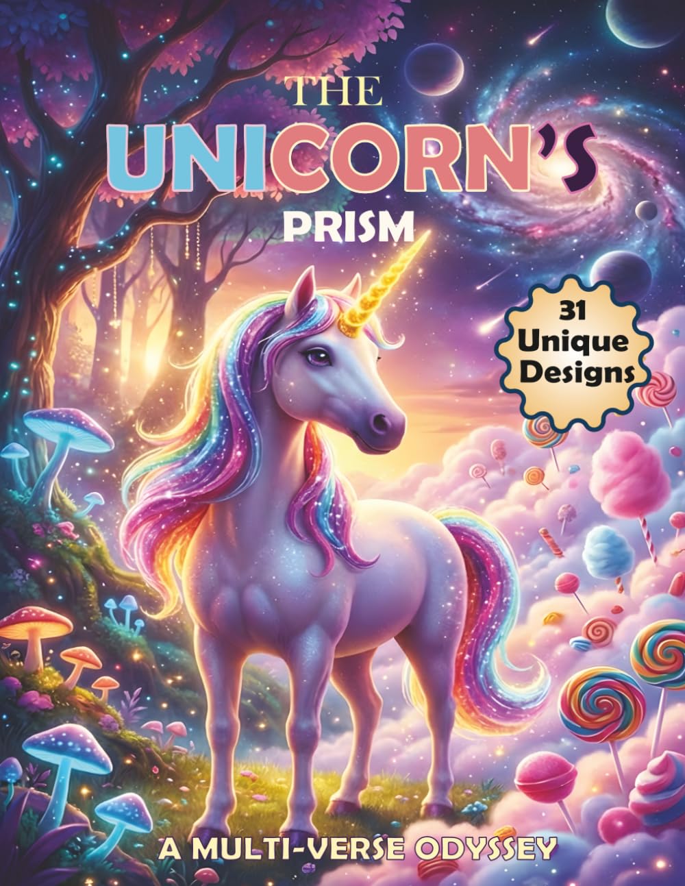The Unicorn’s Prism: A Multi-Verse Odyssey, 31 Epic Portals to Space, Candy Kingdoms, and Seasonal Wonders—A Large Print Creative Journey for Little Dreamers Ages 5-8.