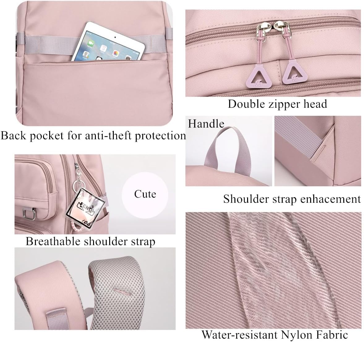 VIDOSCLA Solid Color Kids Girls Backpack Elementary Students Book Bag School Bag for Boys - Image 5