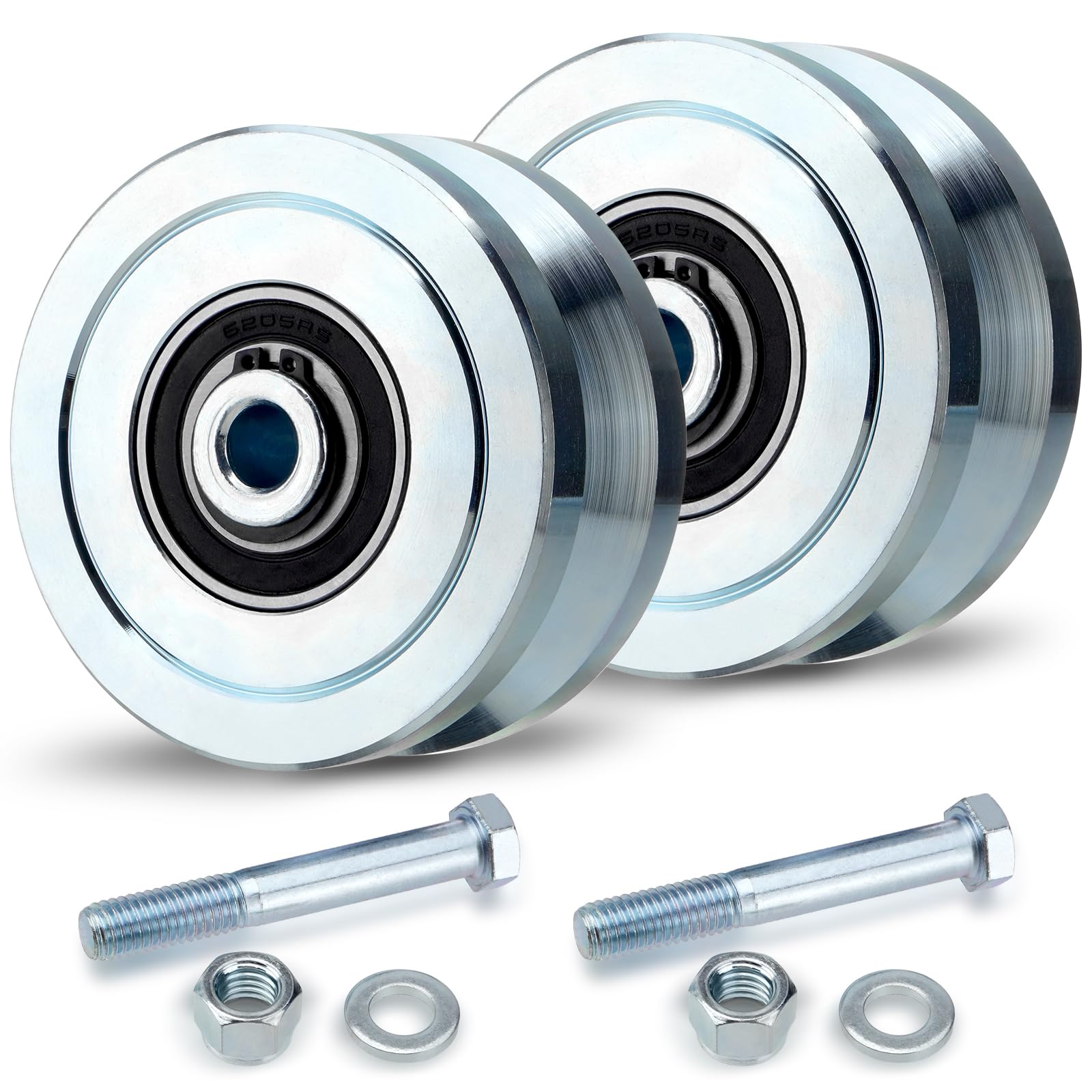4" V Groove Gate Wheels, 3000LBS Solid Sliding V Groove Wheels