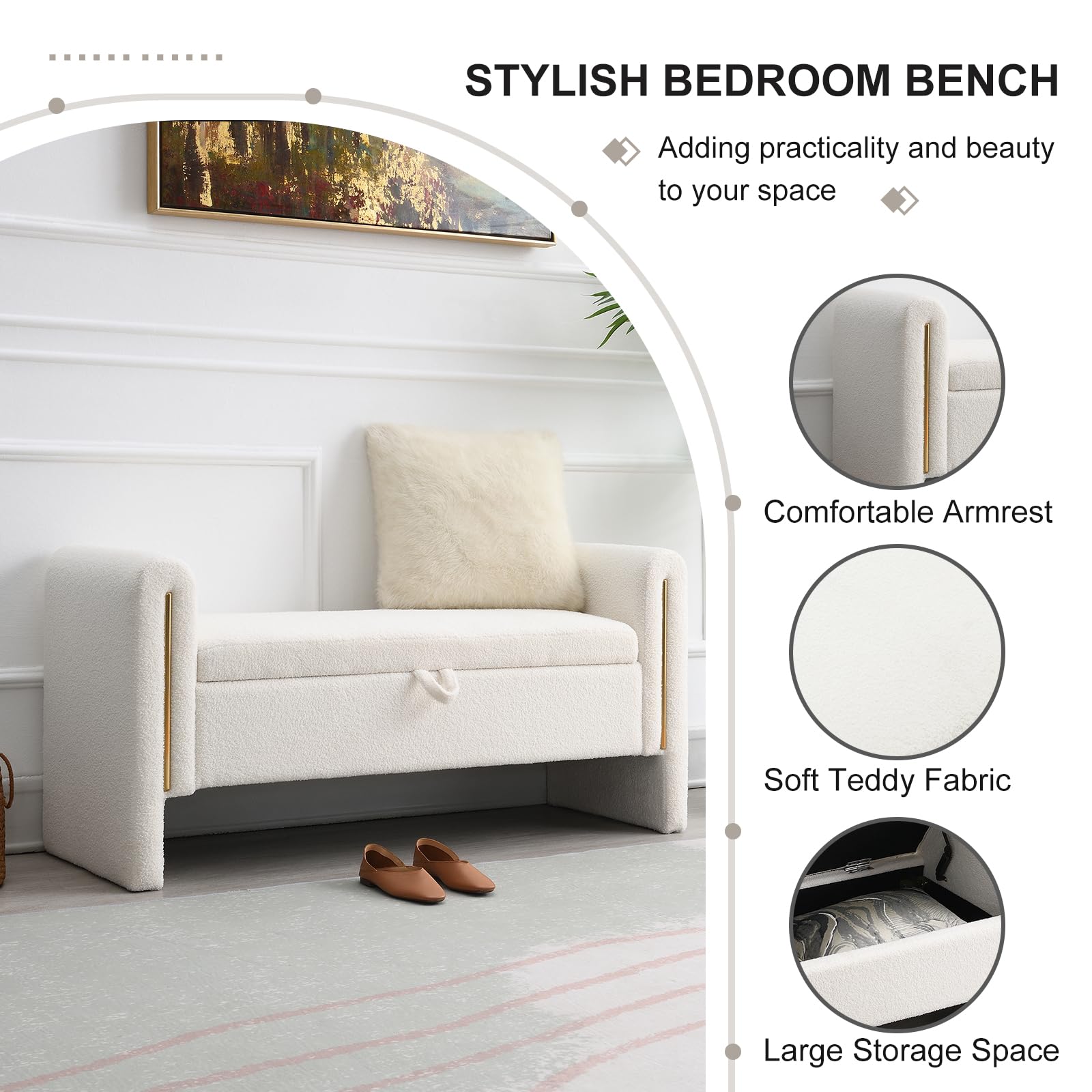 Storage Bench By Mlpapa Polibi Upholstered Bench With Large