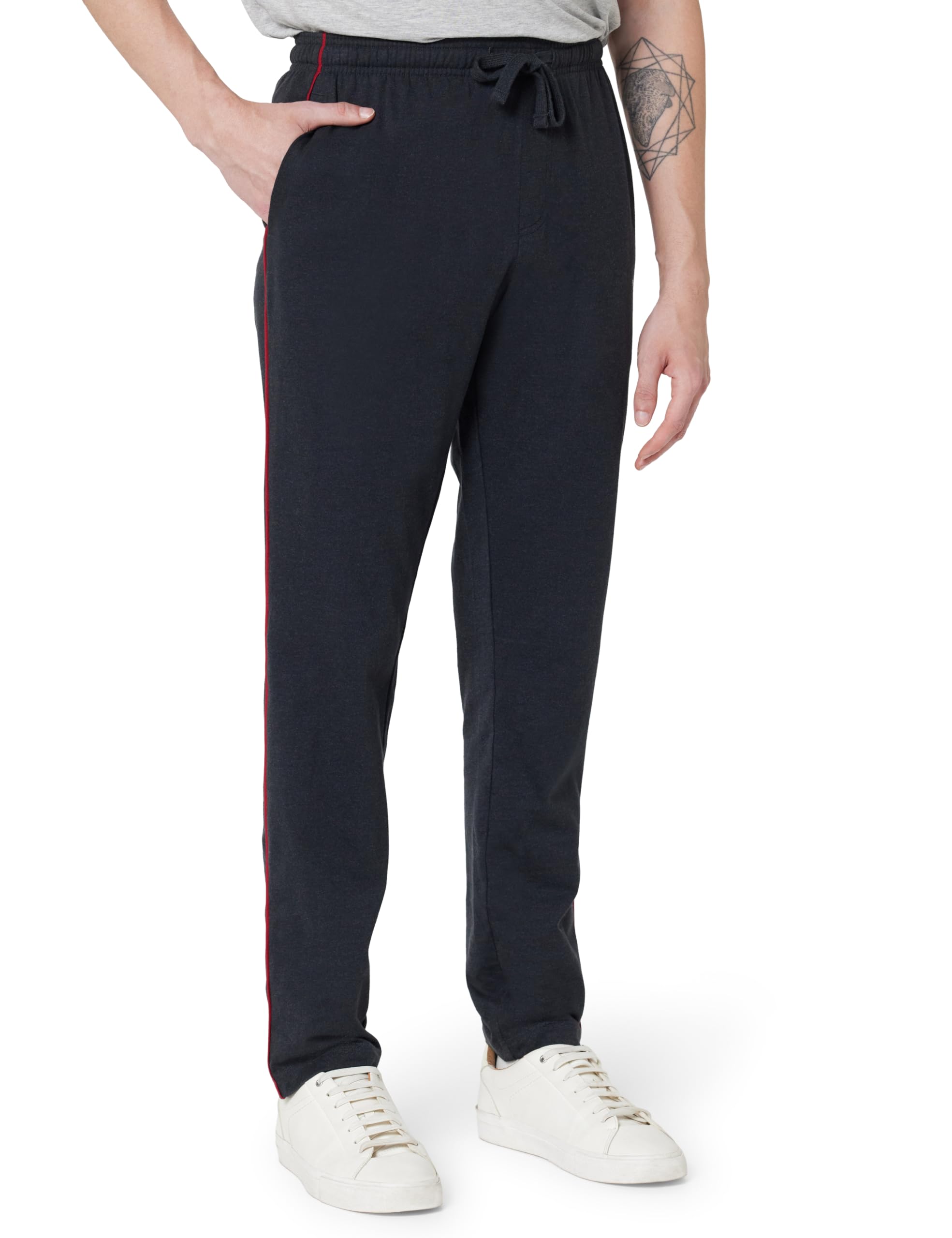 Men's Regular Fit Mid Rise Athleisure Smart Tech Trackpants - Easy Stain Release, Anti Stat, Ultra Soft