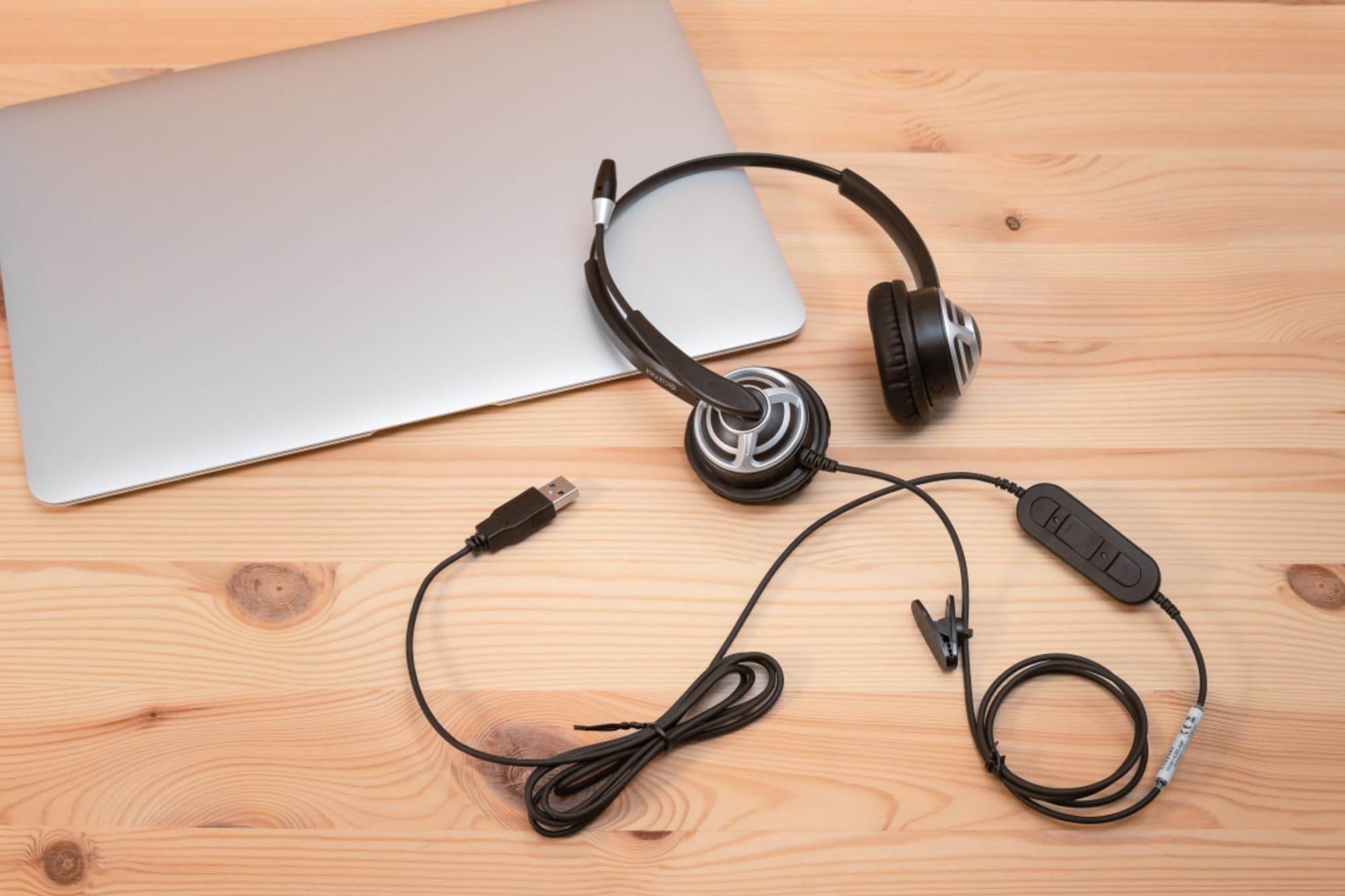 CLEYVER Flex Jack USB Mono Cuffie Con Microfono – Cavo 3,5 Mm E USB, Cancellazione Rumore, Leggere, Per PC E Smartphone, Controllo Volume